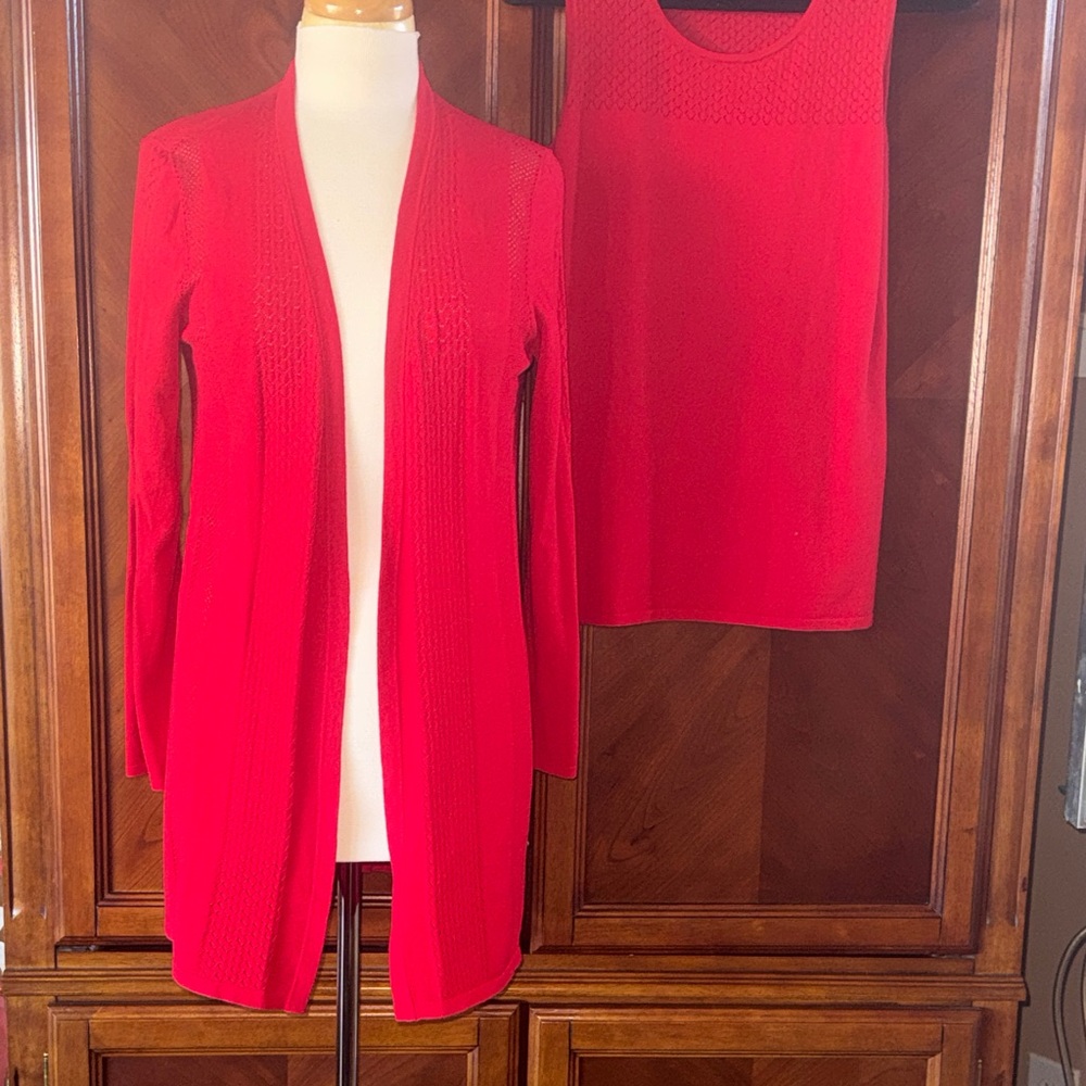 Two-piece red sweater set